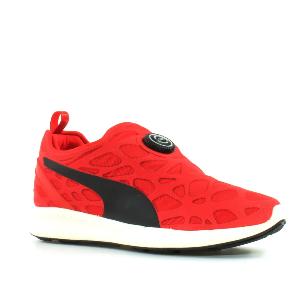 Puma Disc Sleeve Ignite Foam Red Textile Disc Slip On Mens Trainers 360946 03