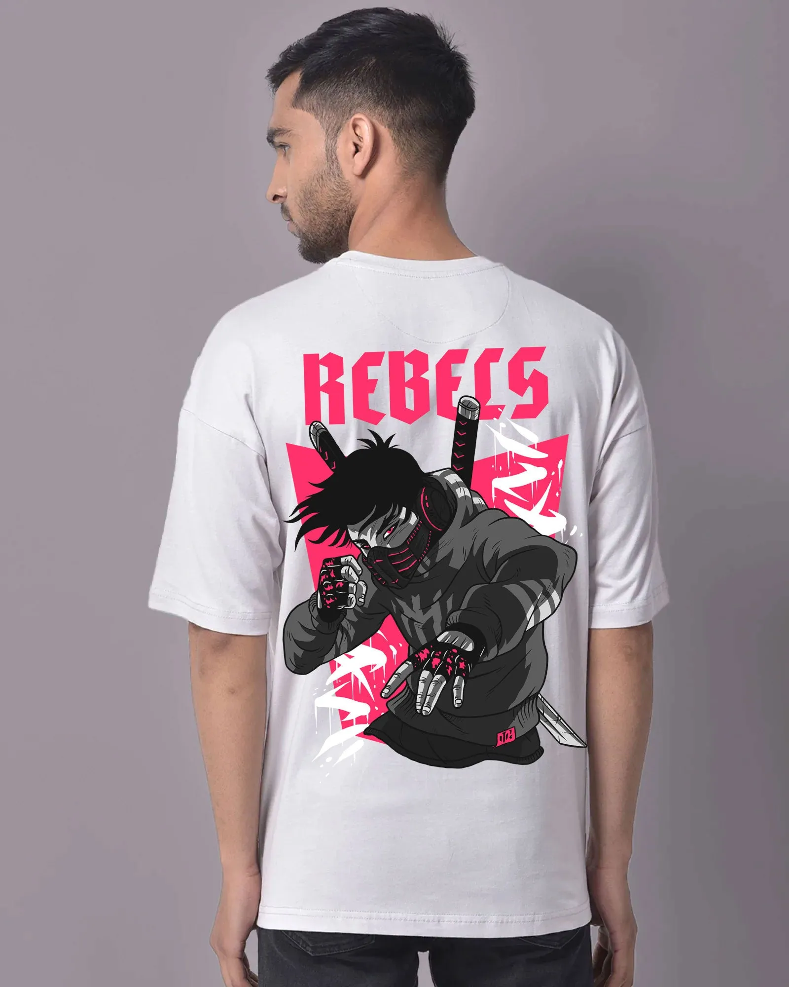 Rebels Drop Shoulder Crew Neck: Smoke Grey