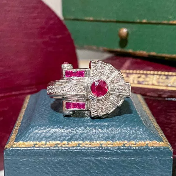 Retro Ruby & Diamond Ring