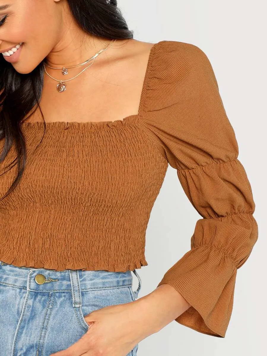 Shirred Crop Top