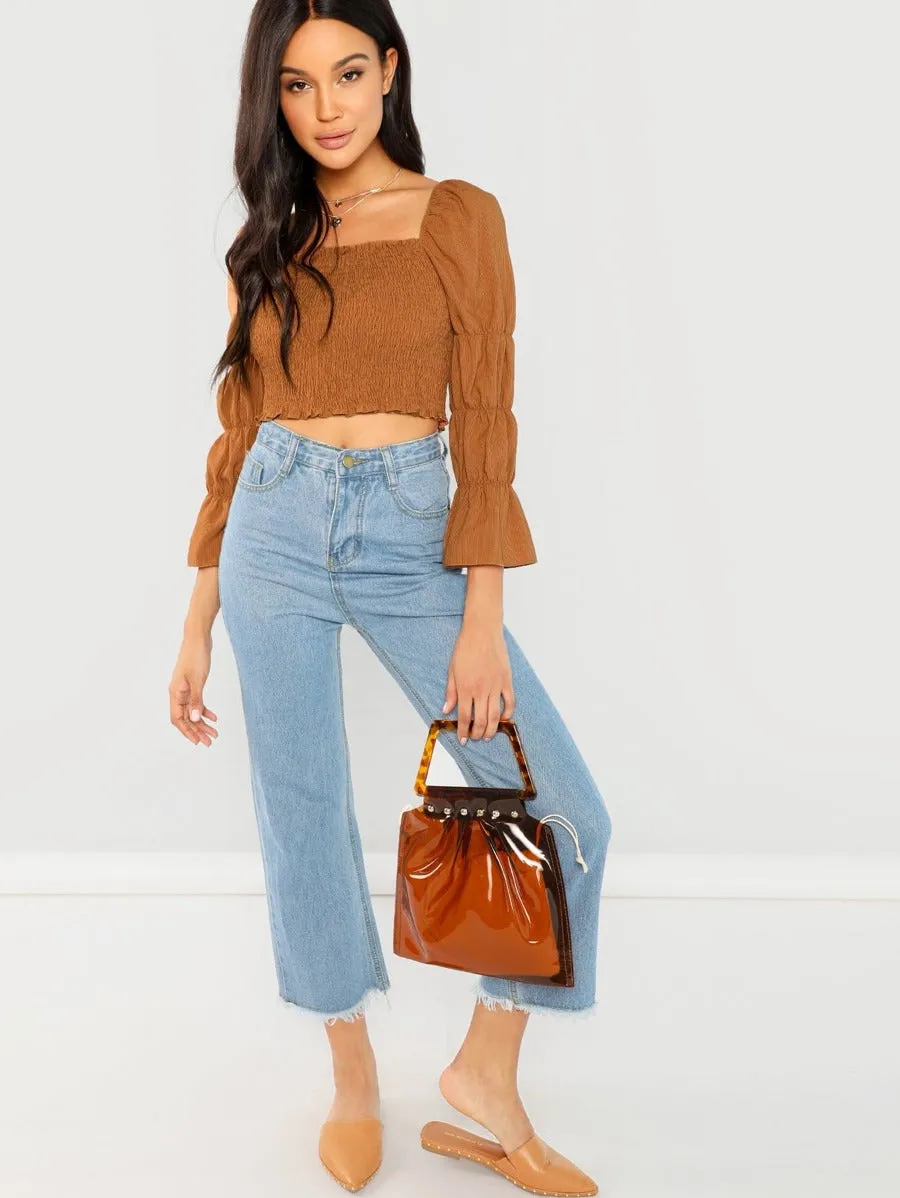 Shirred Crop Top