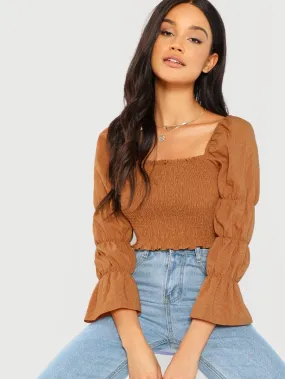 Shirred Crop Top