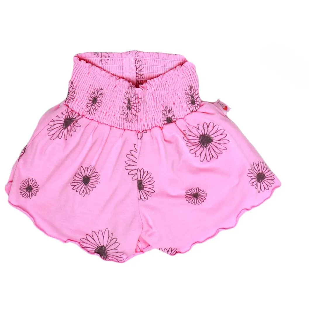 smocking merrow edge short | neon pink