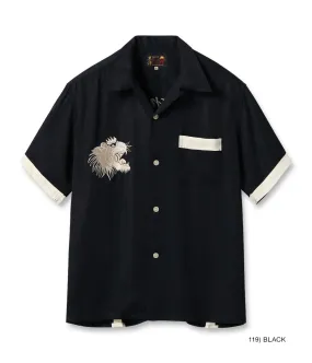 Sugarcane Tailor Toyo SUKA BOWLING SHIRT “ROARING TIGER” - Black