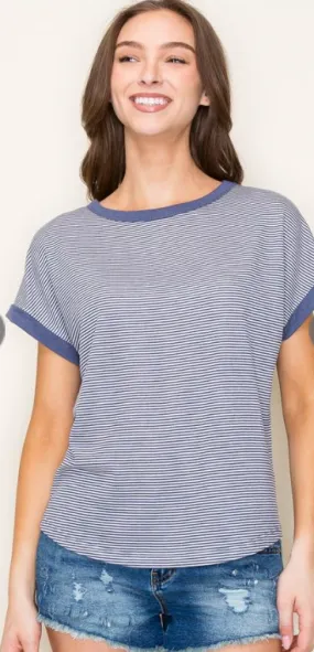 The Jana Crewneck Striped Tee