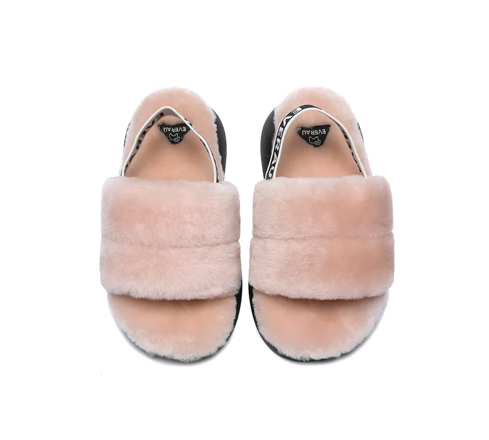 UGG Women Slides Sheepskin Wool Slingback Fluffy Sandals Miss Ever