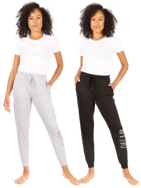 Women's "SLEEP" & "DREAM" 2-Pack Drawstring Pajama Joggers